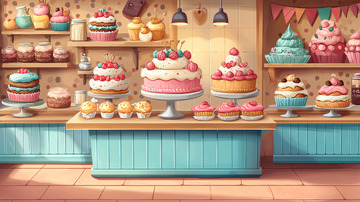 卡通甜品店