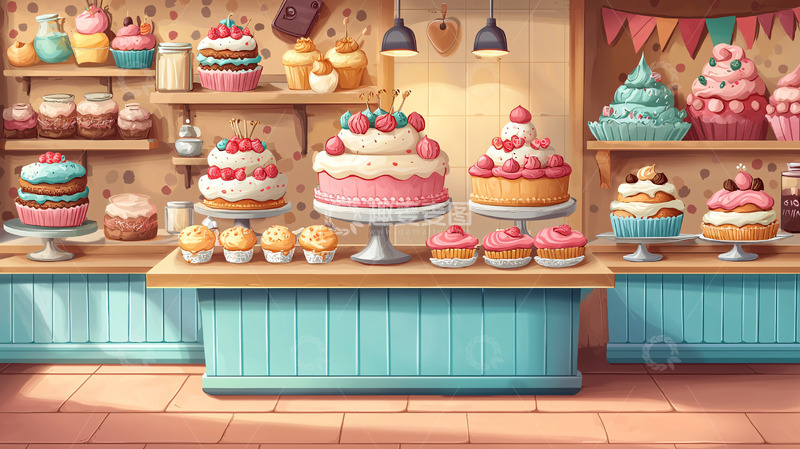 高清大图下载【趣麦麦图】卡通甜品店