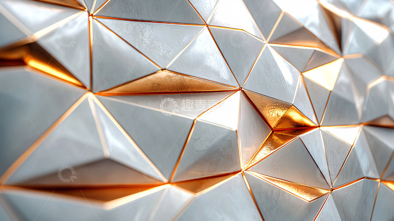 高清大图下载【趣麦麦图】金色几何瓷砖背景