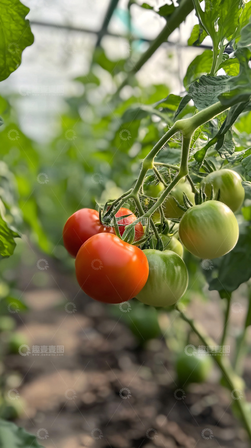 高清大图下载【趣麦麦图】温室大棚里的成熟番茄