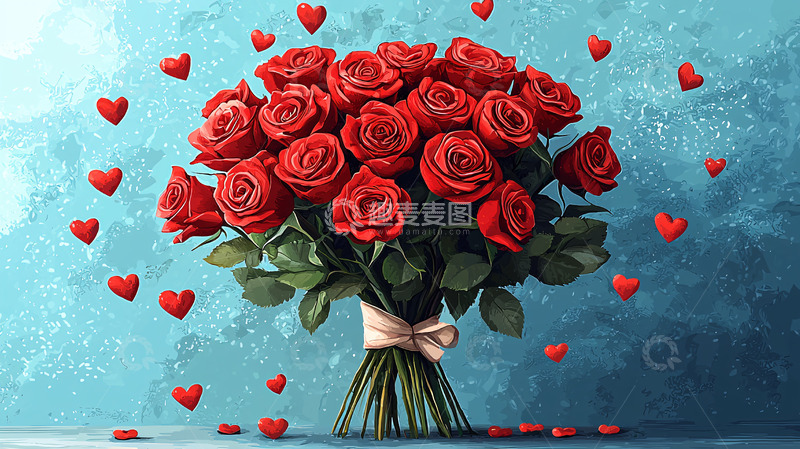 高清大图下载【趣麦麦图】红玫瑰花束