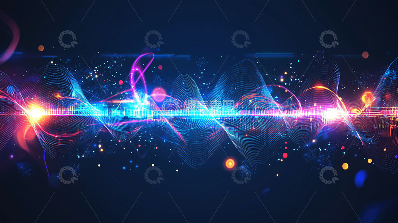 高清大图下载【趣麦麦图】炫彩能量波浪抽象背景