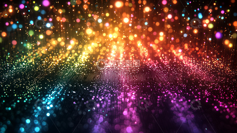 高清大图下载【趣麦麦图】彩色光点汇聚