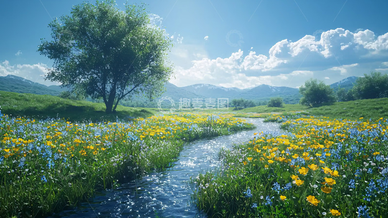 阳光下的田园风光