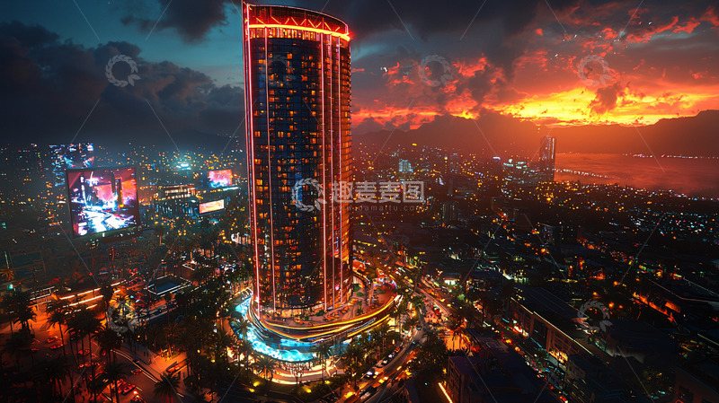 高清大图下载【趣麦麦图】夜景摩天大楼