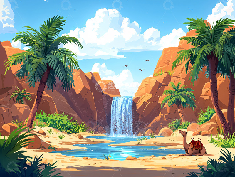 高清大图下载【趣麦麦图】沙漠绿洲