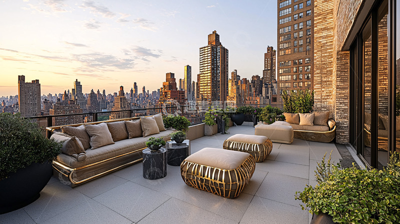 高清大图下载【趣麦麦图】纽约高层公寓露台