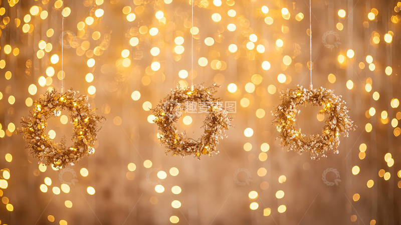 高清大图下载【趣麦麦图】金色花环