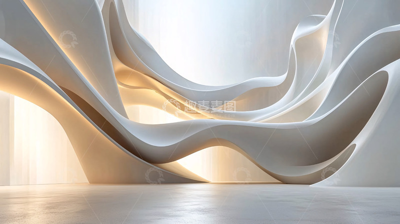 高清大图下载【趣麦麦图】抽象白色波浪背景