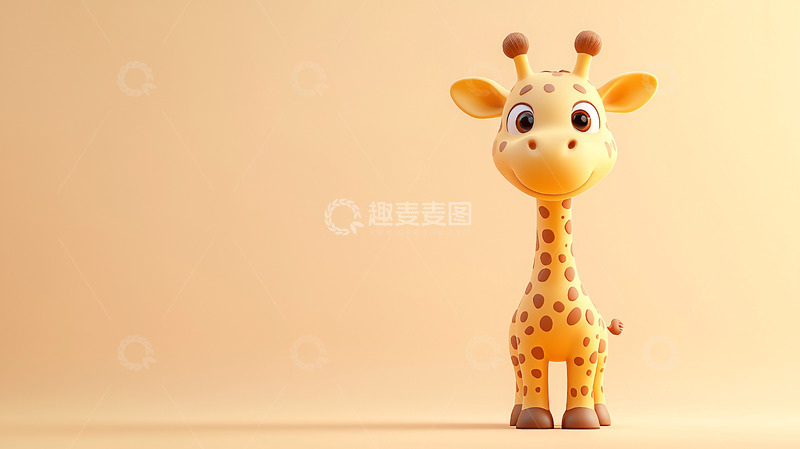 高清大图下载【趣麦麦图】卡通长颈鹿