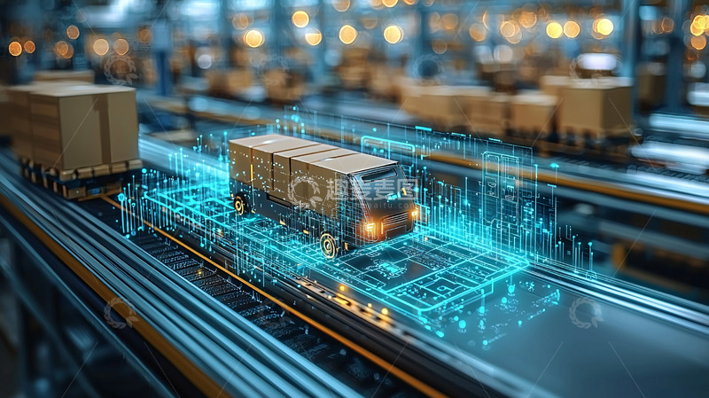 高清大图下载【趣麦麦图】未来科技感卡车运输