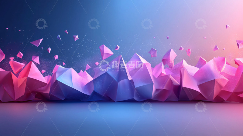 高清大图下载【趣麦麦图】粉紫蓝晶体结构背景