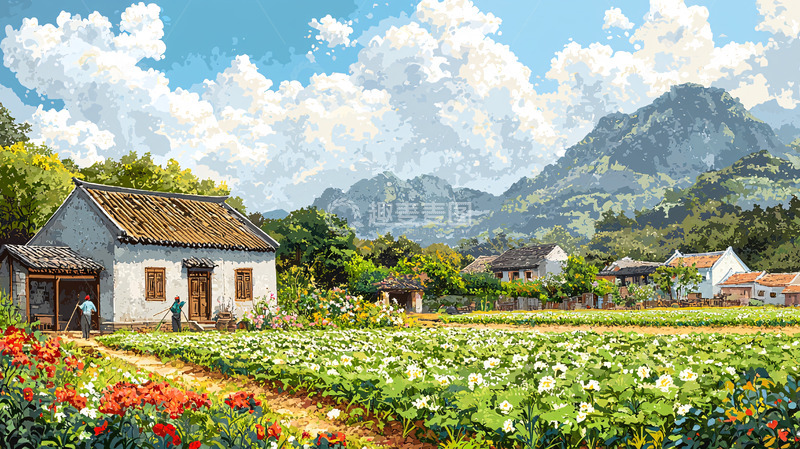 高清大图下载【趣麦麦图】山村田园风光3