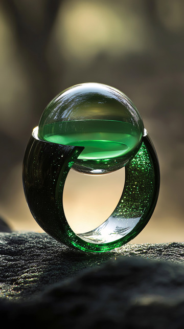 绿色玻璃戒指