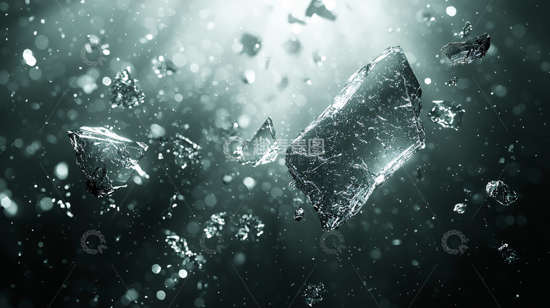 高清大图下载【趣麦麦图】水下漂浮的冰块碎片