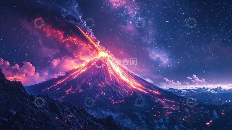 高清大图下载【趣麦麦图】火山喷发