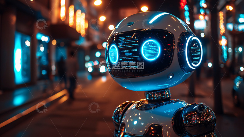 高清大图下载【趣麦麦图】未来都市机器人