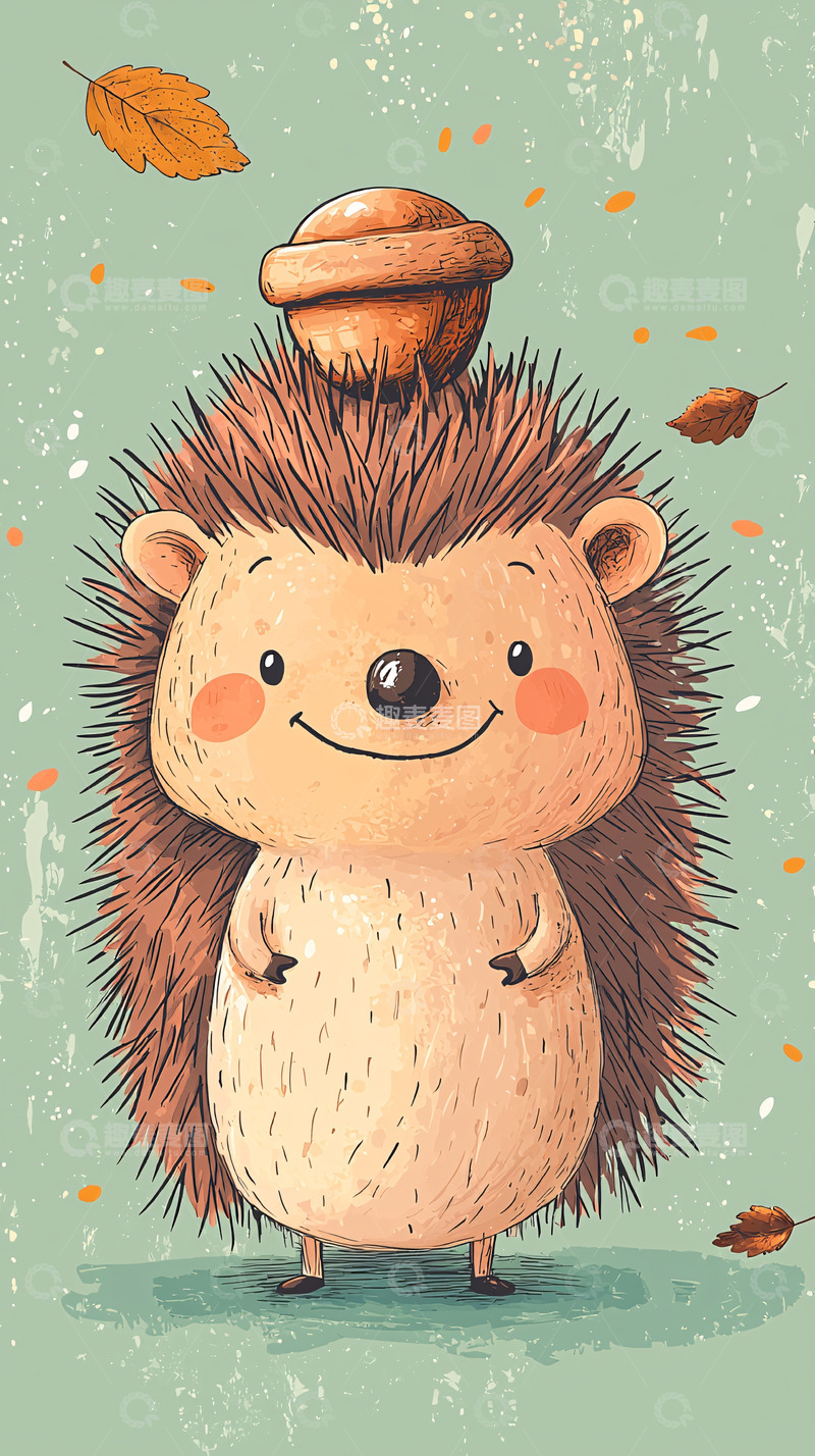 高清大图下载【趣麦麦图】可爱卡通刺猬