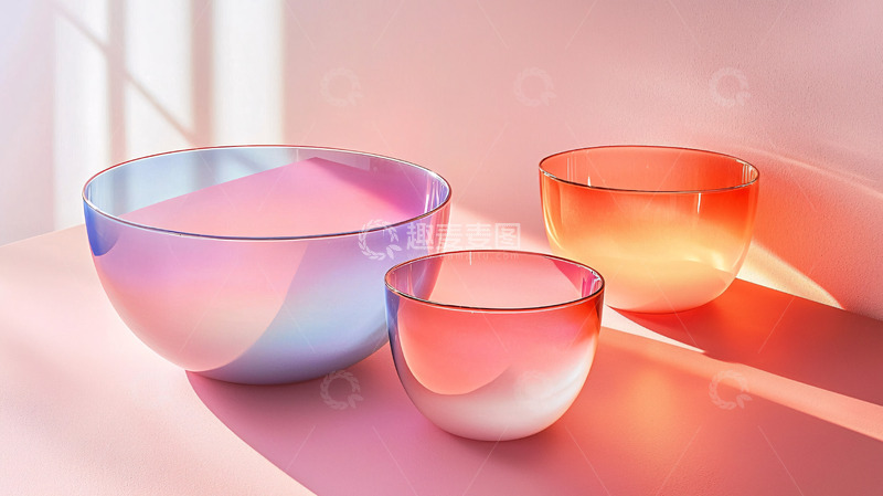 高清大图下载【趣麦麦图】渐变色玻璃碗