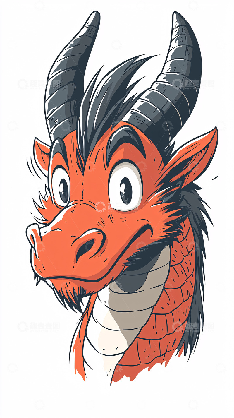 高清大图下载【趣麦麦图】卡通龙头像