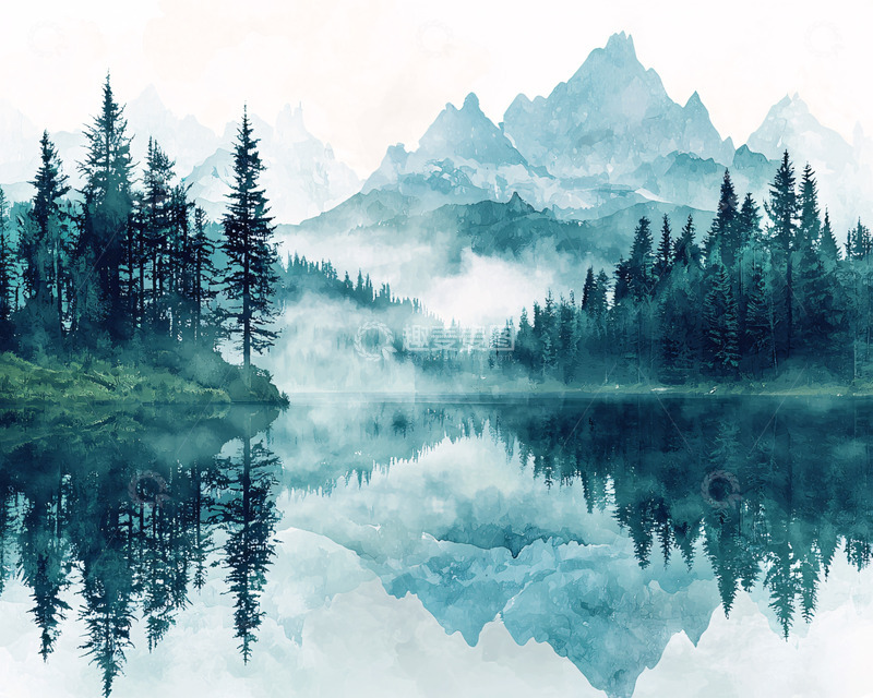 高清大图下载【趣麦麦图】水墨山水画151