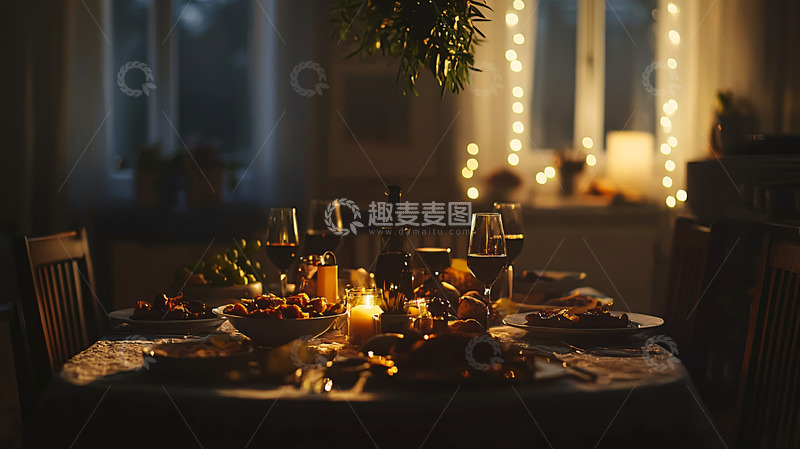 高清大图下载【趣麦麦图】温馨浪漫的烛光晚餐