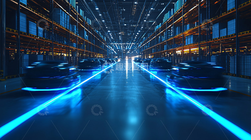 高清大图下载【趣麦麦图】未来科技感汽车仓库