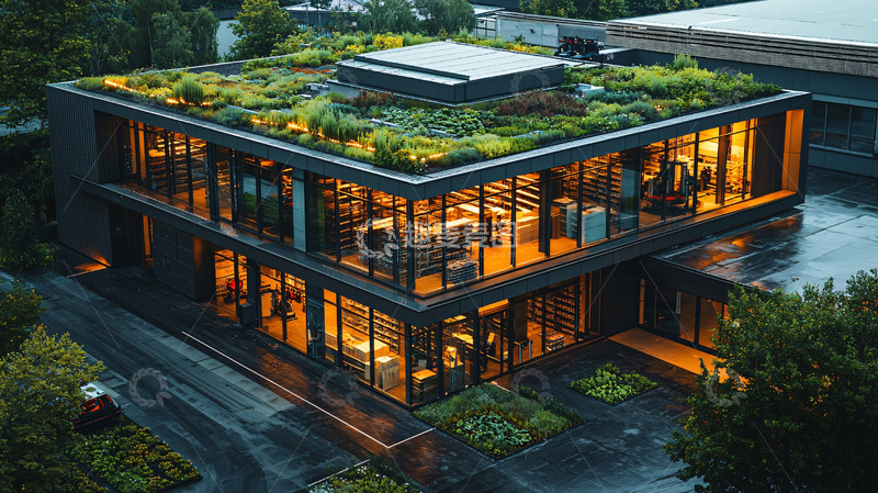 高清大图下载【趣麦麦图】现代建筑屋顶花园