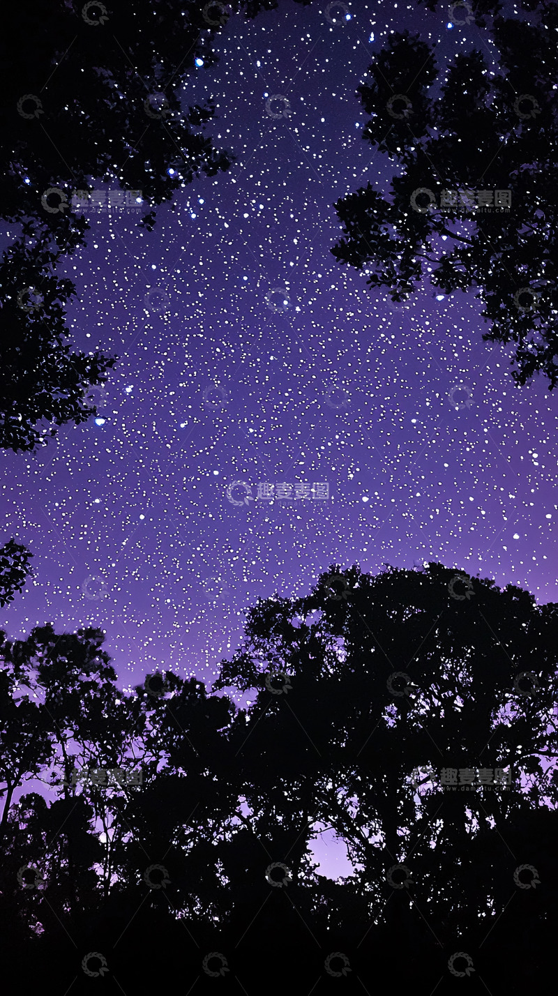 高清大图下载【趣麦麦图】紫色星空
