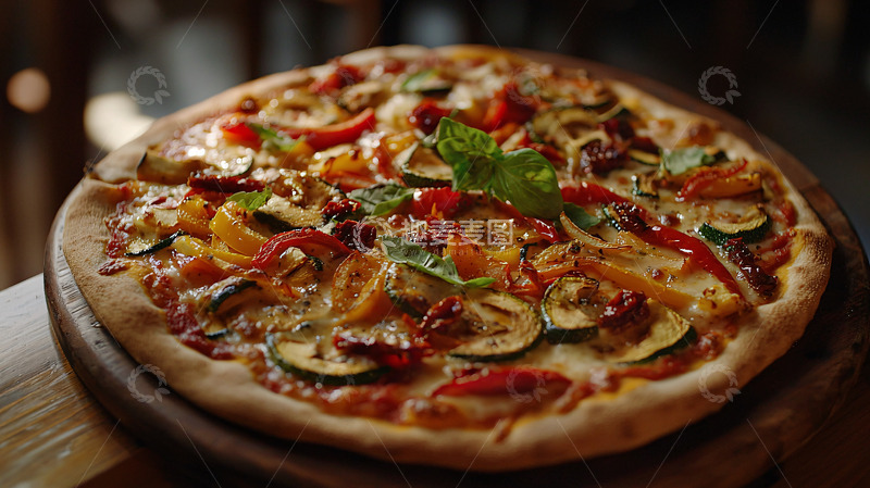 高清大图下载【趣麦麦图】美味蔬菜披萨