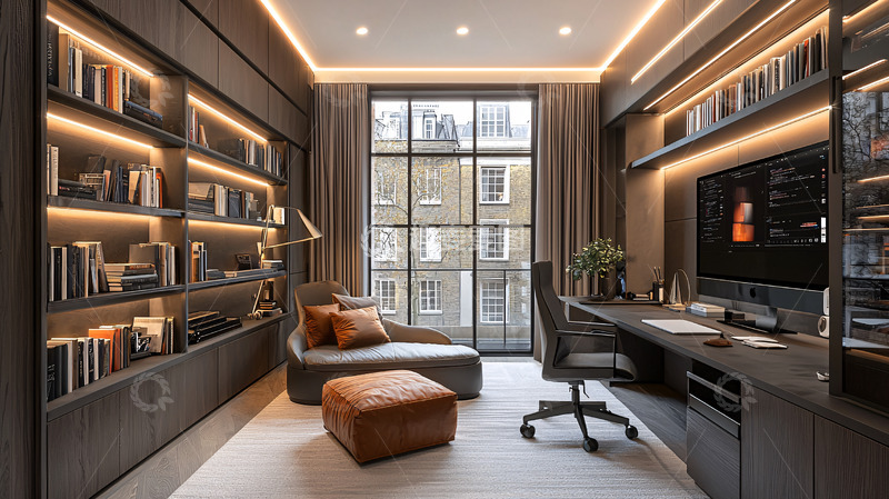 高清大图下载【趣麦麦图】现代简约书房设计