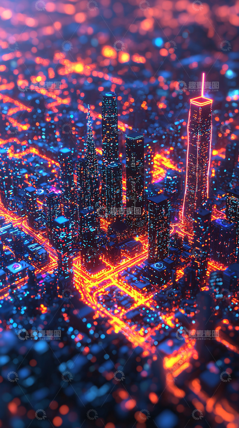 高清大图下载【趣麦麦图】夜晚都市夜景