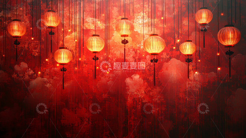 高清大图下载【趣麦麦图】红灯笼背景