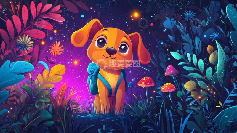 高清大图下载【趣麦麦图】卡通小狗