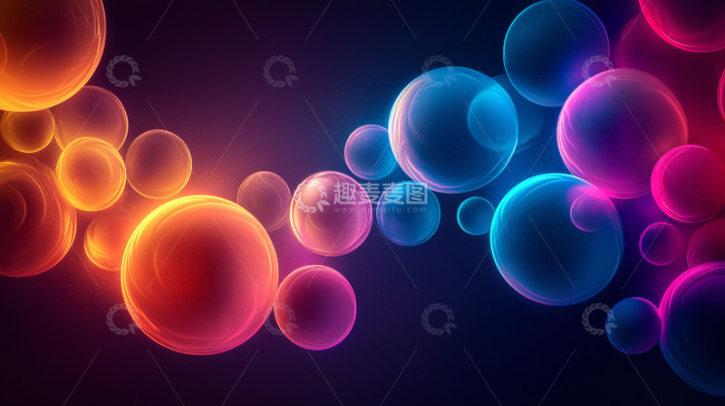 高清大图下载【趣麦麦图】彩色光晕泡泡背景