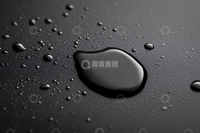 高清大图下载【趣麦麦图】黑色背景水滴