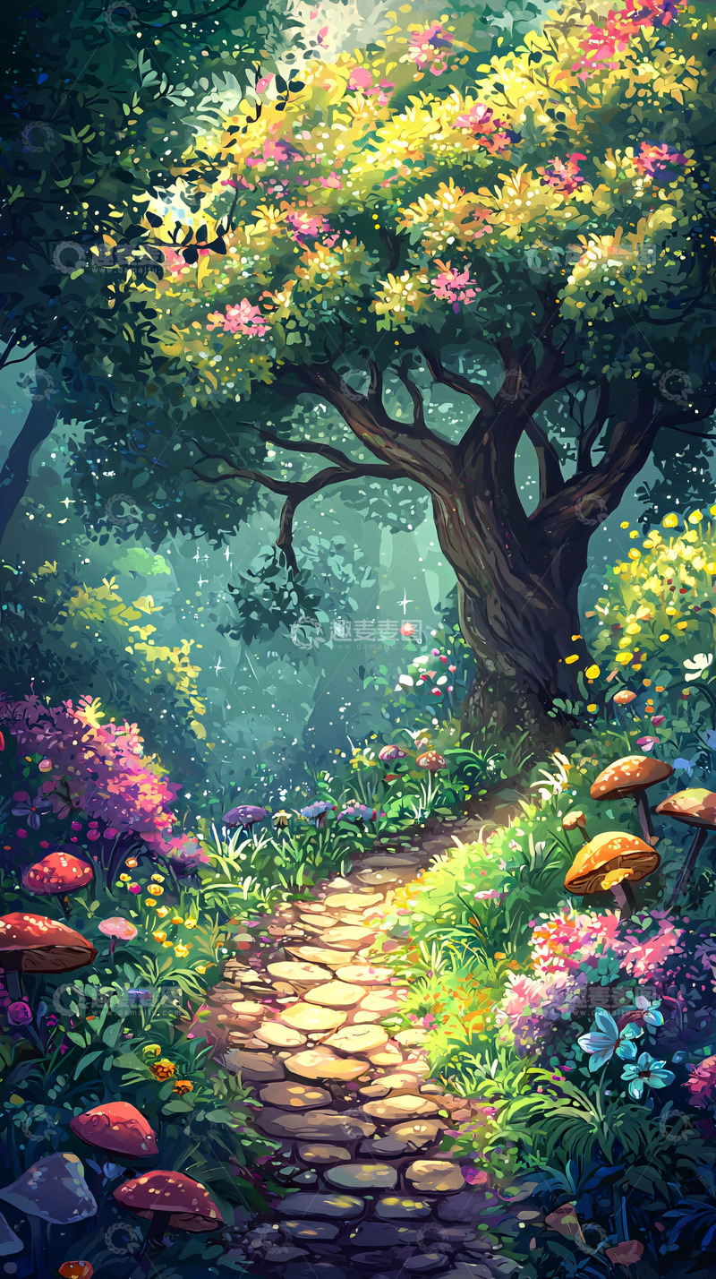 高清大图下载【趣麦麦图】梦幻森林小路13