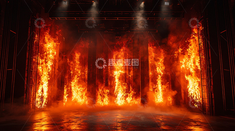 高清大图下载【趣麦麦图】火焰墙