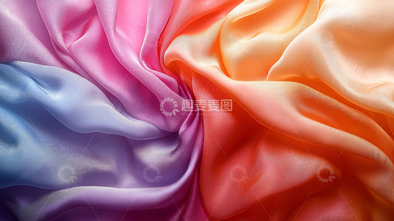 高清大图下载【趣麦麦图】渐变色丝绸布料