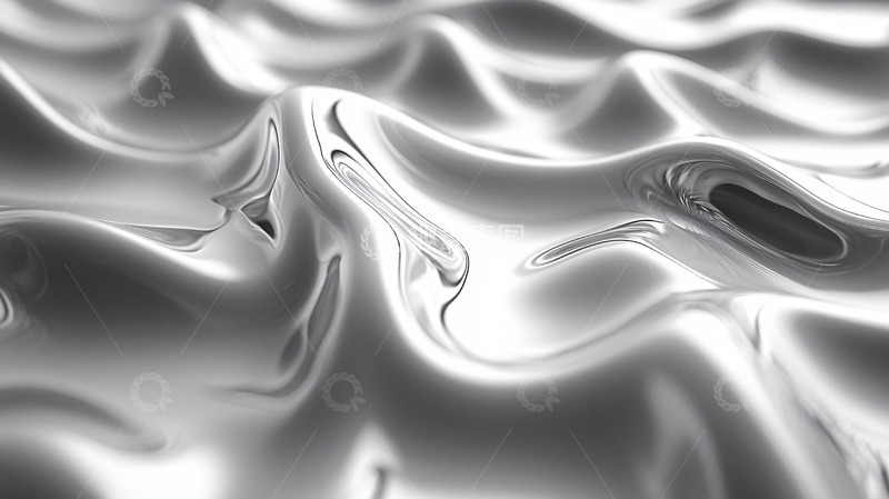 高清大图下载【趣麦麦图】银色液体波浪起伏