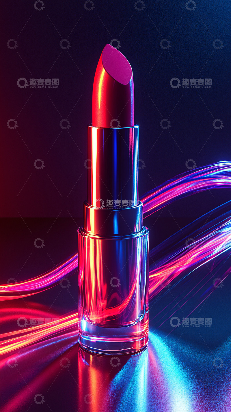 高清大图下载【趣麦麦图】炫彩霓虹灯下的口红