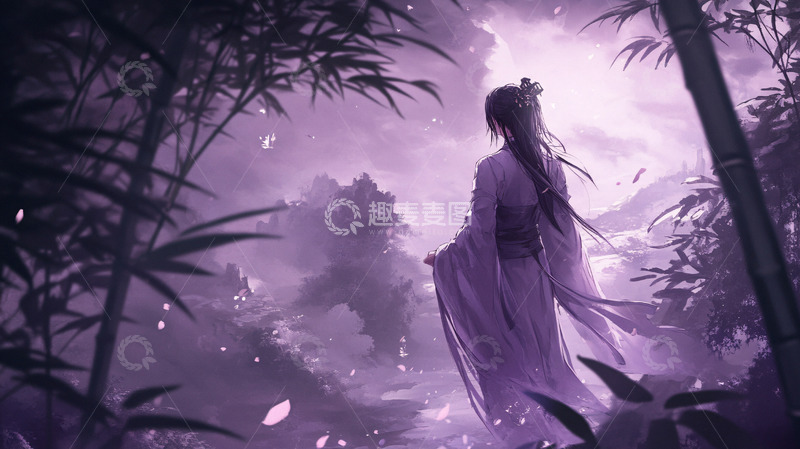 高清大图下载【趣麦麦图】紫色古装女子