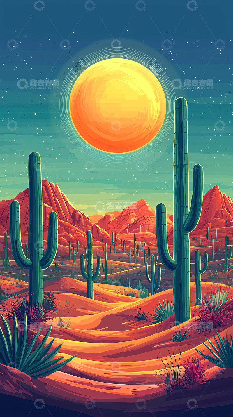 高清大图下载【趣麦麦图】沙漠夜景