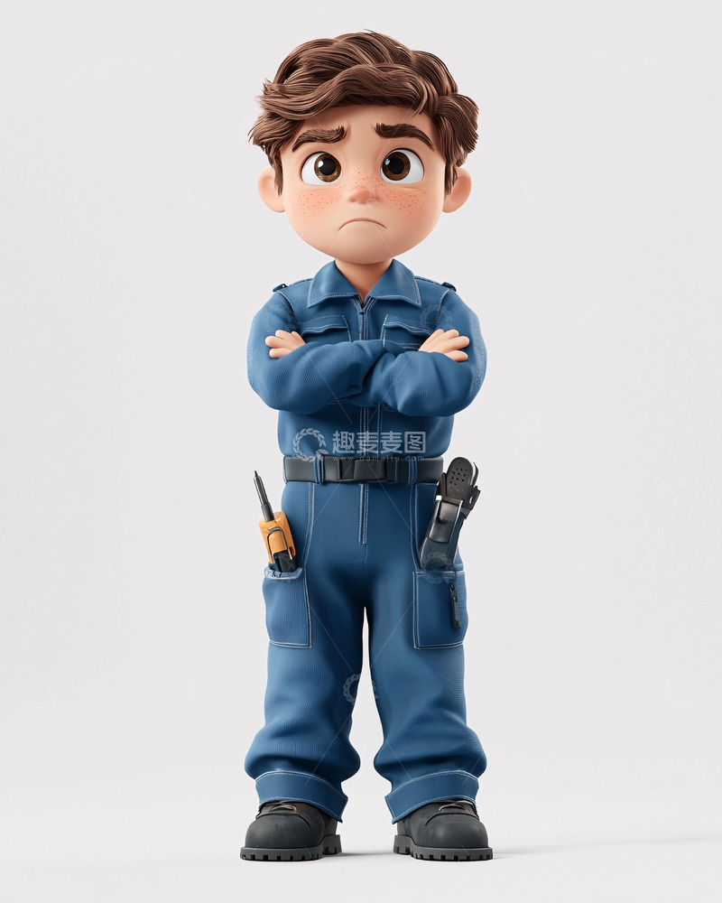 高清大图下载【趣麦麦图】卡通维修工男孩