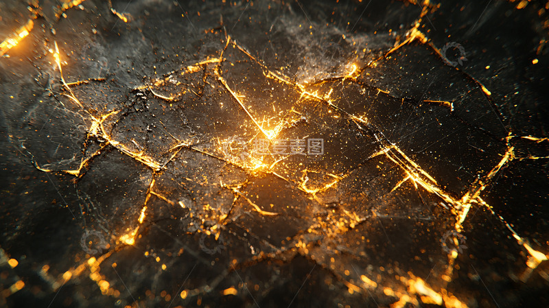 高清大图下载【趣麦麦图】岩浆裂缝的黑色岩石