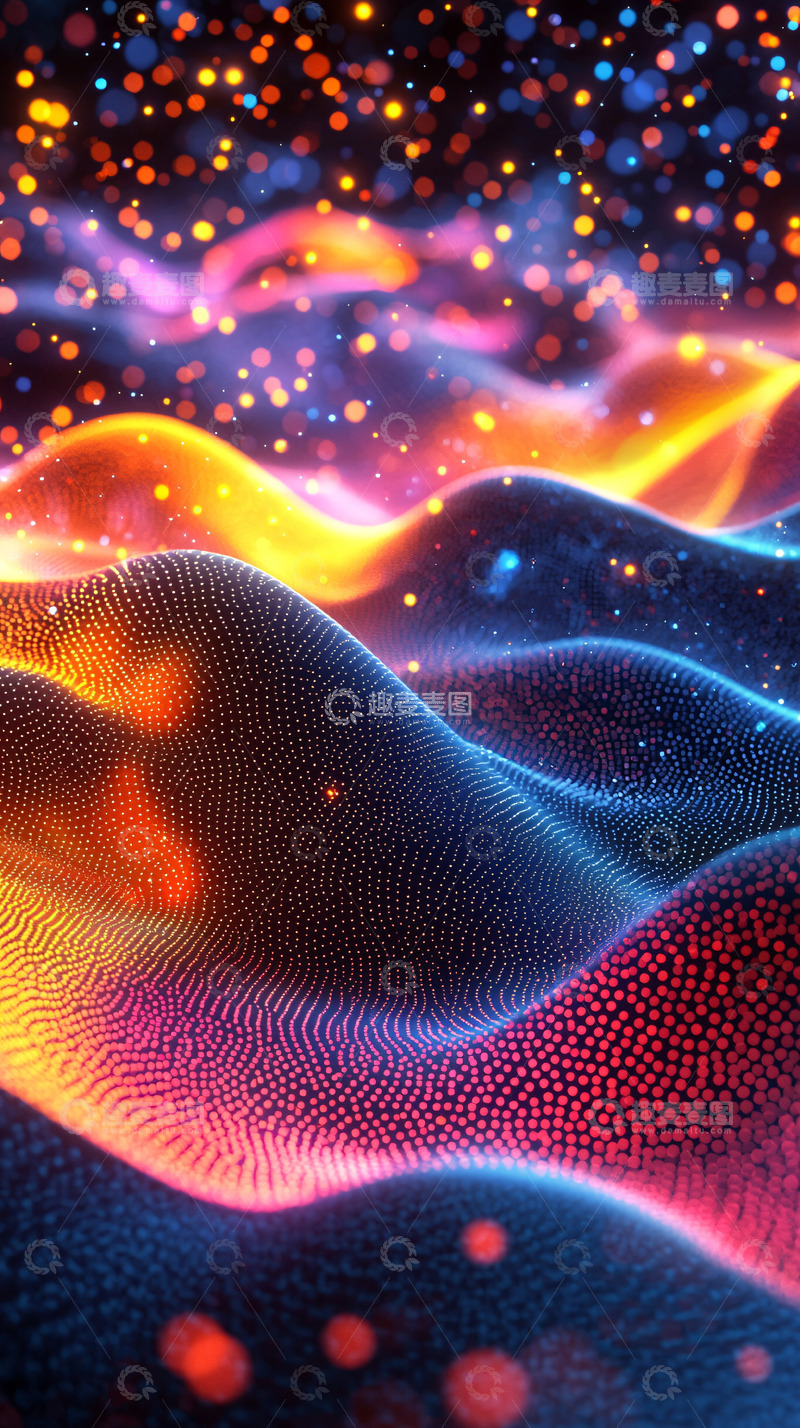 高清大图下载【趣麦麦图】流光溢彩的梦幻波浪