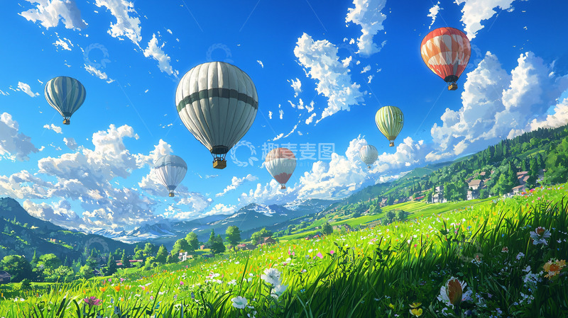 高清大图下载【趣麦麦图】热气球