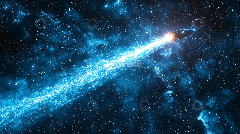 高清大图下载【趣麦麦图】蓝色星际流光