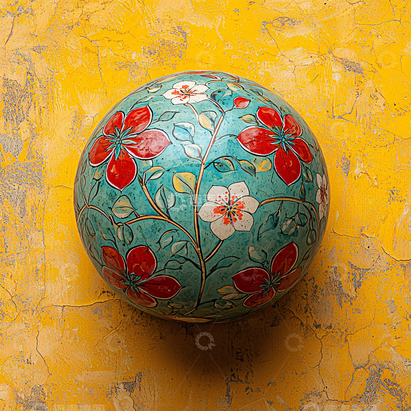高清大图下载【趣麦麦图】花卉彩绘球体