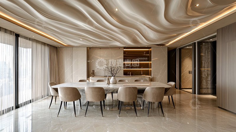 高清大图下载【趣麦麦图】-现代轻奢餐厅设计